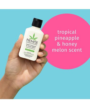 Hempz Sweet Pineapple & Honey Melon Moisturizing Skin Lotion 2.25 oz - Herbal Body Moisturizer with Jojoba, Natural Extracts, Vitamins A & E - Buy Online on GoSupps.com