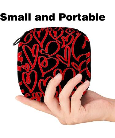 Red Heart Storage Bags for Women's Bandages | Large Menstrual Cup Pocket & Zipper | Tampons Panty Liners & Periodic Inserts Multicolored - Buy Online on GoSupps.com