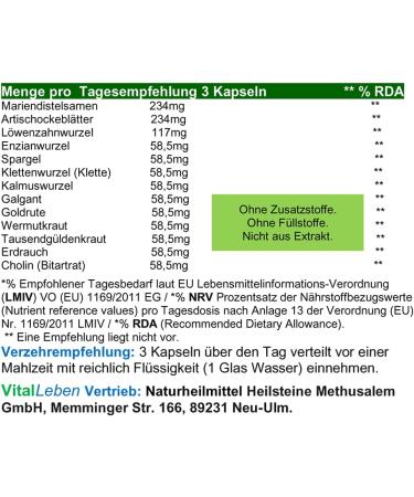 Optimized Liver Support: Liver Vital 12 Herbs & Leberitamin Cholin 360 Capsules - Pure Additive-Free Detox with Dandelion Artichoke & More - Buy Online on GoSupps.com