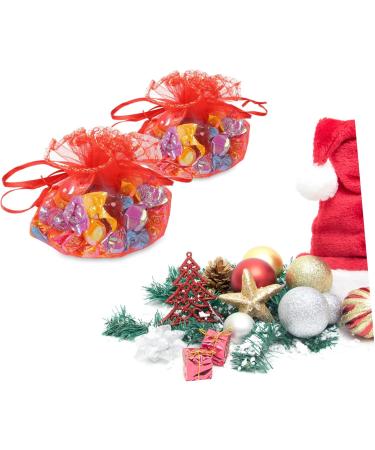 KALLORY 100pcs Christmas Mesh Bag Package Bag Storage Pouch Bag Happy Candy Storage Bags 25x25x0.1cm As Shown - Buy Online on GoSupps.com