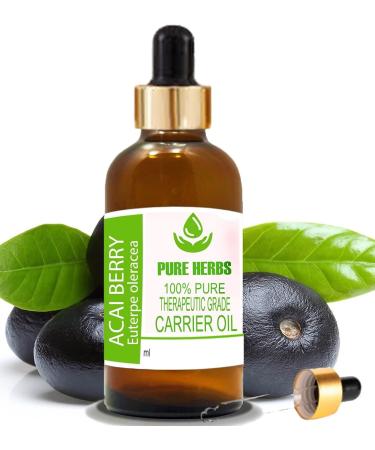 Buy Pure Acai Berry Oil 30ml - Natural Therapeutic Carrier Oil - Euterpe Oleracea for Skincare & Wellness - Buy Online on GoSupps.com