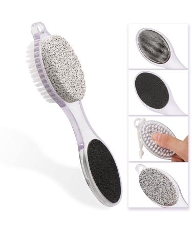 Foot Files for Hard Skin - 4 in 1 Foot File with Pumice Stone Sandpaper File Stainless Steel Fine File and Foot Scrubber to Remove Dead Skin Easily - Perfect Metal File for Household Foot Care