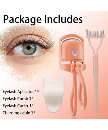 USB Rechargeable Heated Eyelash Curler with Applicator Tool - 3 Heating Modes for Natural and Long Lasting Curl - Orange - Buy Online on GoSupps.com