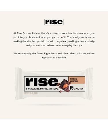 Rise Whey Protein Bars - Mocha Almond | 15g Protein Breakfast & Snack | Gluten-Free Soy-Free 4g Fiber 5 Whole Food Ingredients - Buy Online on GoSupps.com