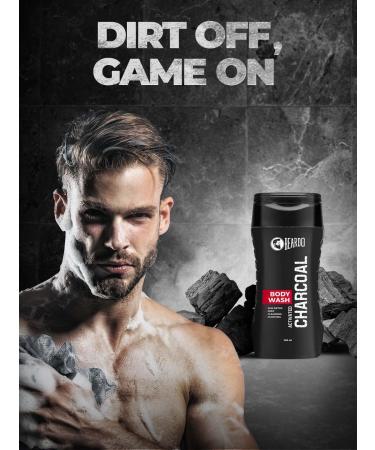 Be ardo Activated Charcoal Anti-Pollution Body Wash for Men - Deep Pore Cleaning 200ml | Refresh & Purify Skin - Buy Online on GoSupps.com
