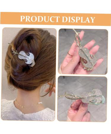 FOYTOKI Rhinestone Twist Clip Pipa Hair Barrette French Hair Pins for Thick Hair Womens Hair Barrettes Pipa Hair Clip Hair Bun Holder Hair Pins for Buns Decorative Hair Clips Hair Twist - Buy Online on GoSupps.com