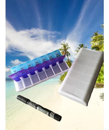 Weekly Pill Organizer | 14 Compartments Medicine Box | 7 Day Pillbox for Vitamins Fish Oil Supplements | Arthritis Friendly - Buy Online on GoSupps.com