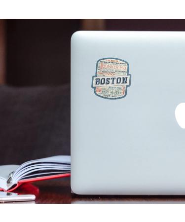 Boston Massachusetts Rustic Typography Die Cut Sticker | Contour Vinyl | 1-3 Inches | Waterproof Decal for Cars, Water Bottles, Laptops | Small Size - Buy Online on GoSupps.com