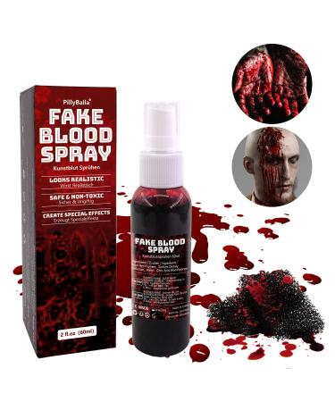 Fake Blood Splatter  2.1oz Fake Blood Spray  Halloween Liquid Blood Vampire Blood for Halloween Decorations Zombie  Monster SFX Makeup & Dress Up  Cosplays Costumes & Parties | Looks & Feels Like Real