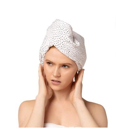Kitsch Microfiber Hair Towel Wrap - Super Absorbent & Ultra Soft Hair Turban for Drying Wet Hair - Easy Twist Hair Towel - After Spa Hair Towel in Micro Dot Design - Buy Online on GoSupps.com
