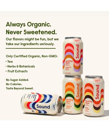 Organic Tea & Botanicals Sparkling Water Variety Pack - Unsweetened, Zero Calorie, Non-GMO - 12fl oz (Pack of 12) - Buy Online on GoSupps.com