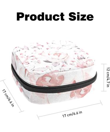 Guantierendiy Pale Pink Peony Flower Sanitary Napkin Storage Bag - Menstrual Cup Pouch & Makeup Organizer - Buy Online on GoSupps.com