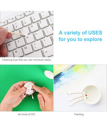500pcs Double Round Head Cotton Swabs | Natural Hard Wooden Stick | Daily Use Cotton Buds - Buy Online on GoSupps.com