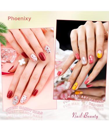 Phoenixy 24 Pcs Autumn Winter Gel Nail Polish Set - White Orange Pink Red Brown Glitter - Soak Off UV Gel with Base Top Coat - Christmas Manicure Gifts for Women - Peachy Pink - Buy Online on GoSupps.com