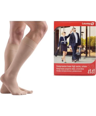 Buy Lauma Medical Closed Toe Compression Knee Stockings 23-32 mmHg for Varicose Veins & Leg Swelling Class 2 XL Beige Long - Buy Online on GoSupps.com