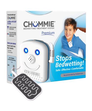 Chummie Premium Bedwetting Alarm for Deep Sleepers - Award Winning, Clinically Proven System with Loud Sounds, Bright Lights and Strong Vibrations, Blue (TC300B)