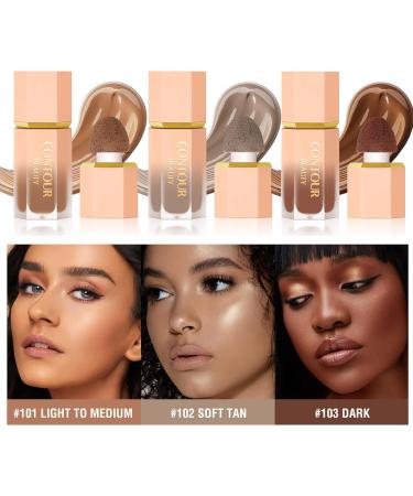 NewBang Liquid Contour Stick Soft Cream Contour Makeup Liquid Bronzer Face Concealer Matte Contouring with Cushion Applicator Long Lasting Silky Face Contour Cream Bronzer Contouring Makeup (102) 102# SOFT TAN 36 g (Pack of 2) - Buy Online on GoSupps.com