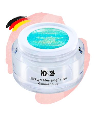Uv Led Effect Gel Mermaids Glimmer Blue - Blue - Studio Quality - Made In Germany - 5ml