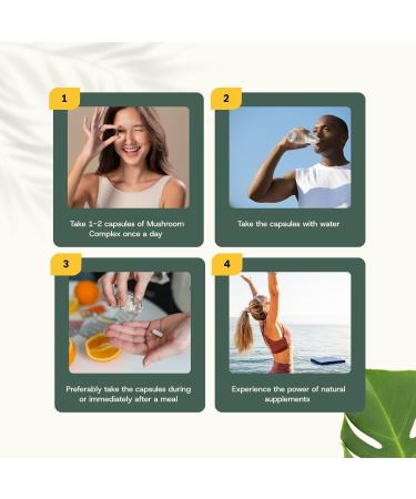 Cupplement Mushroom complex Capsules 400 mg 60 Capsules Organic Extract Lions Mane Cordyceps Reishi & Chaga Energy & Immune System Singlepack - Buy Online on GoSupps.com