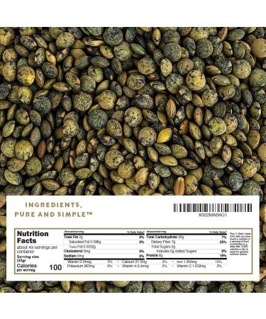 French Green Le Puy Dry Lentils 3lb Bulk Resealable Bag - Plant-Based Protein for Soups, Salads & Stews - Vegan & Kosher - Non-Irradiated - Buy Online on GoSupps.com