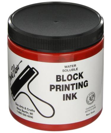 Sax True Flow Water Soluble Block Printing Ink - 8 Ounce Jar - Red - 461906
