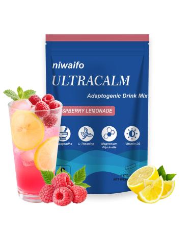 Powdered Drink Mix Calm Adaptogenic Drink Mix Calm Soothing Raspberry Lemonade Flavor - Smooth Sip for Enhanced Mental Clarity Convenient Portable Packets 0.01 Ounce (Pack of 1)