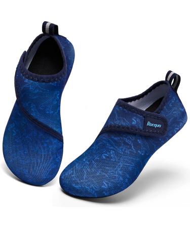 Racqua Kids Swim Shoes - Blue Dinosaur Aqua Sports Shoes for Beach, Pool, and Yoga - Quick-Dry Barefoot Design for Boys and Girls 4.5-5.5 Big Kid - Buy Online on GoSupps.com