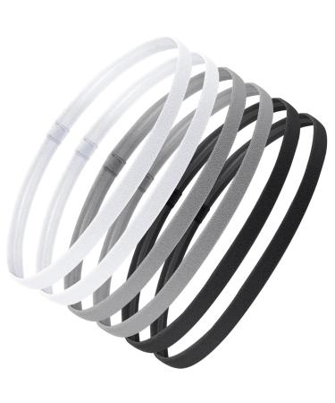Sularpek 6 pieces of hair band men elastic hair band boy sports headbands thin non -slip front ligaments hair bands women for yoga football jogging
