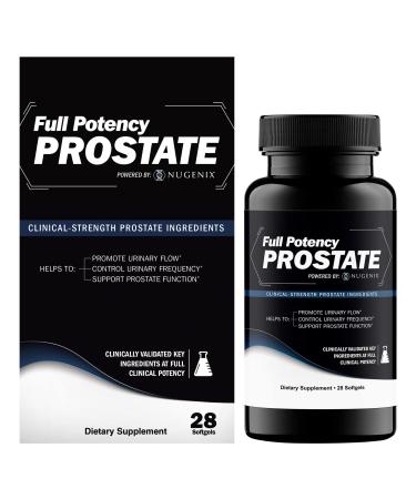 Nugenix Full Potency Prostate Supplement for Men - Clinical-Strength Ingredients Saw Palmetto Helps to Increase Urinary Flow Control Urinary Frequency and Support Prostate Function 28 Capsules 28 Count (Pack of 1)