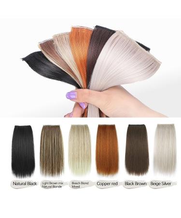 LNERATO 4 PCS Synthetic Hair Toppers for Women - Invisible Clips, Thinning Hair Solution - Black (1B) - Double 4 inch and Double 8 inch - Hair Volume Enhancer - Buy Online on GoSupps.com