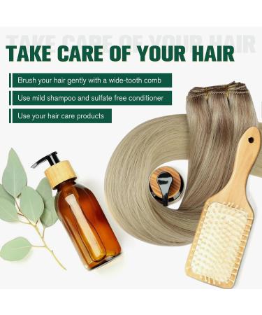 Runature Real Hair Tress - Balayage Ombre Human Hair Weft Ash Blonde & Platinum Extensions | 30cm 12 Inch 70g #18/22/60 & #18/26 - Buy Online on GoSupps.com