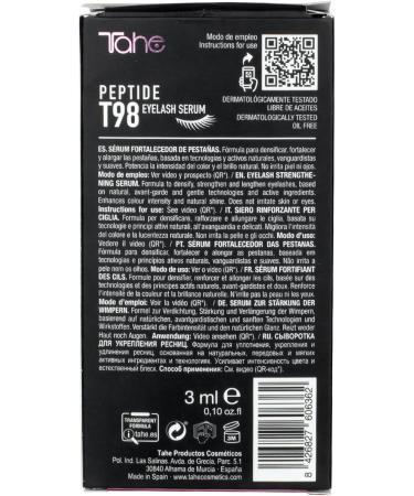 Tahe Peptide T98 Eyes EyeLash Eyelash Strengthening Serum with Peptide Complex Vitamins and Hyaluronic Acid 3 ml - Buy Online on GoSupps.com
