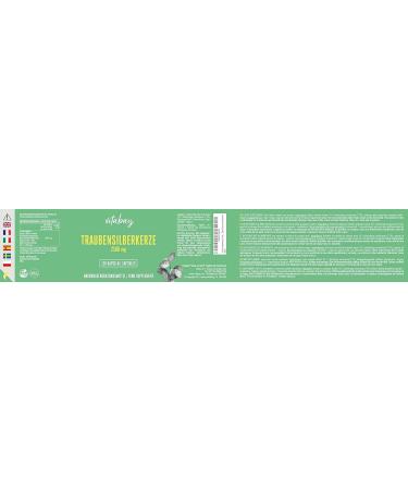 VITABAY Grape Silver Candle - High-Dosed Cimicifuga Extract 2500mg - 120 Vegan Capsules - Black Cohosh Benefits for Wellness - Buy Online on GoSupps.com