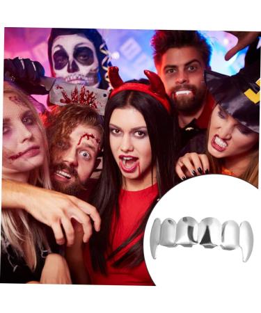 Didiseaon 2pcs Werewolf Teeth Halloween Decor Teeth Grills Top and Bottom Teeth Toy Vampire Fangs Artificial Teeth Simulation Teeth Decorative Props Copper Toy Men and Women Silver Silver - Buy Online on GoSupps.com