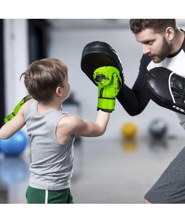 Kids Boxing Gloves 6oz 8oz - Youth Boys and Girls Training Sparring Gloves for Kickboxing, MMA, UFC - Green 6 oz (45-80 lbs) - Buy Online on GoSupps.com