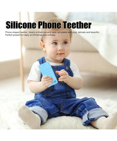 Buy Sensory Chew Toy - Cell Phone Shape Silicone Teether for Toddlers | Bright Blue Color Soft & Fun - International Shipping Available! - Buy Online on GoSupps.com