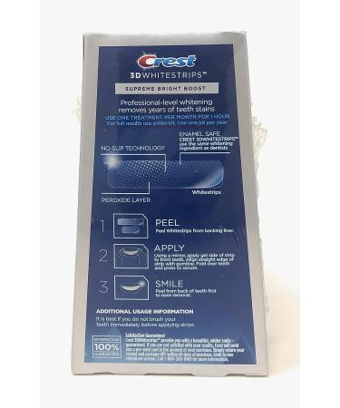 Crest 3D Whitestrips Supreme Bright Boost Teeth Whitening Strips - 7 Treatments, 14 Count | 8 Levels Whiter | Pack of 1 - Buy Online on GoSupps.com