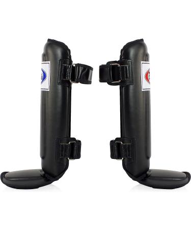 Fairtex SP3 Pro Style Shin Guards - Double Padded In-Step Protector, Medium Black - Buy Online on GoSupps.com