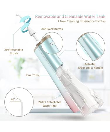 Rechargeable Cordless Water Tooth Flosser - Portable Oral Irrigator with 3 Modes & 5 Jet Tips, IPX7 Waterproof for Home & Travel - Buy Online on GoSupps.com