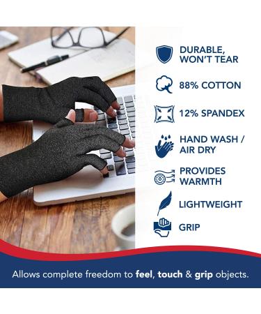 Doctor Developed Compression Gloves for Arthritis + Handbook | 2 Pairs XS - Women & Men Hand Support for Pain Relief & Carpal Tunnel - Buy Online on GoSupps.com