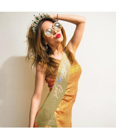 SuPoo Green Birthday Crown and Sash Kit - Rhinestone Tiara with Crystal Headband - Happy Birthday Decorations for Women - Buy Online on GoSupps.com