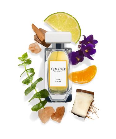 PINROSE Sun Saint Eau de Parfum Spray (1.7 fl oz/50 ml) for Women. Clean Vegan and Cruelty-Free Beachy Citrus Fragrance. Perfect Purse Size.