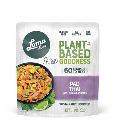 Loma Linda - Plant-Based Complete Meal Solution Packets (Pad Thai with Konjac Noodles (10 oz.), 6 pack) Pad Thai with Konjac Noodles (10 oz.) 10 Ounce (Pack of 6)