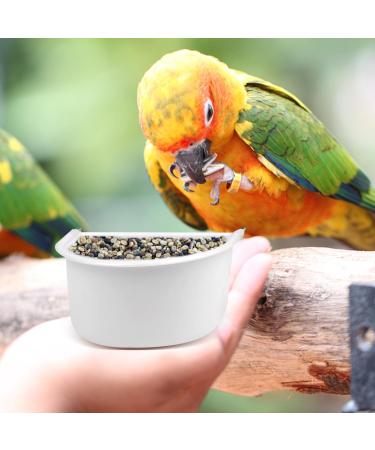 MEISH 2Pcs Bird Feeding Dish Bird Cage Feeding Bowls D-shaped Bird Food Plastic Cups with Hook Hanging Cup Food Dish - Buy Online on GoSupps.com