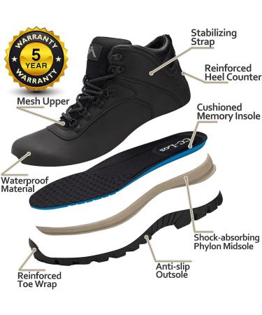 CC-Los Men's Waterproof Hiking Work Boots - Lightweight Non-slip High-Traction Grip - Black Size 14 - Buy Online on GoSupps.com