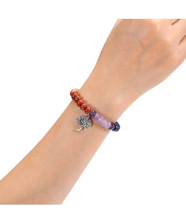 Go 7 Chakra Bracelet | Natural Gemstone Yoga & Healing Bracelet for Women | Reiki Energy Therapy - Buy Online on GoSupps.com