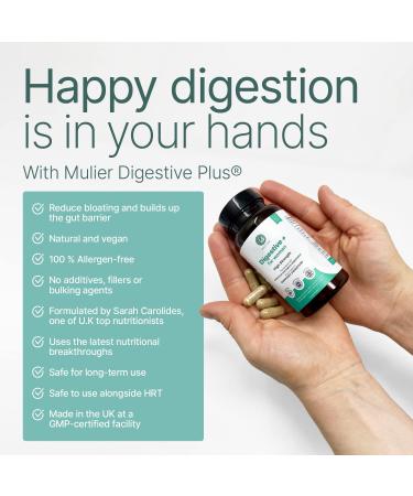 Menopause Bloating Relief | Digestive Enzymes + 10 Active Ingredients | Constipation Relief & Gut Health | Vegan & Allergen Free | 1 Month Supply - Buy Online on GoSupps.com
