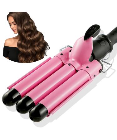 3 Barrel Curling Iron Wand 25mm Hair Crimper with Dual Voltage Temperature Adjustable Ceramic Hair Crimper Fast Heating Long Lasting Curling Crimpers