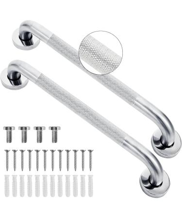 2 Pack Shower Grab Bar 16 Inch Anti-Slip Bathroom Grab Bars Handle Stainless Steel Bath Grab Bar Shower Safety Hand Rail Support Balance Bar for Handicap Elderly Pregnant