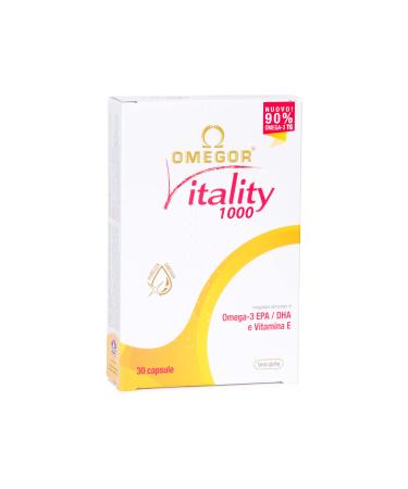 OMEGOR Vitality 1000 with 90% Omega-3 rTG! Certified 5 stars IFOS since 2006. EPA 535 mg and DHA 268 mg per capsule. Min structure 90% triglycerides and molecular distillation | 30 capsules